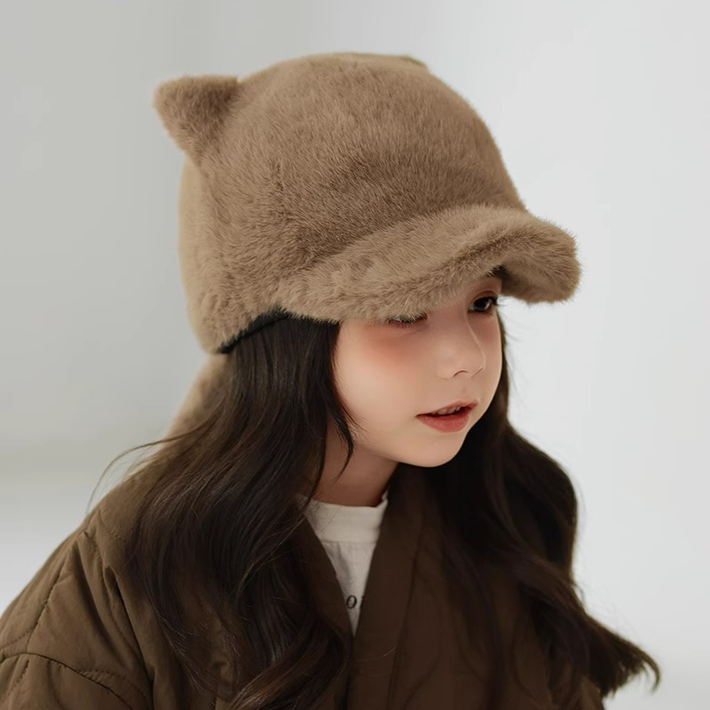 Children's Hat Thickened Warm Plush Baseball Cap - Picture 11 of 17