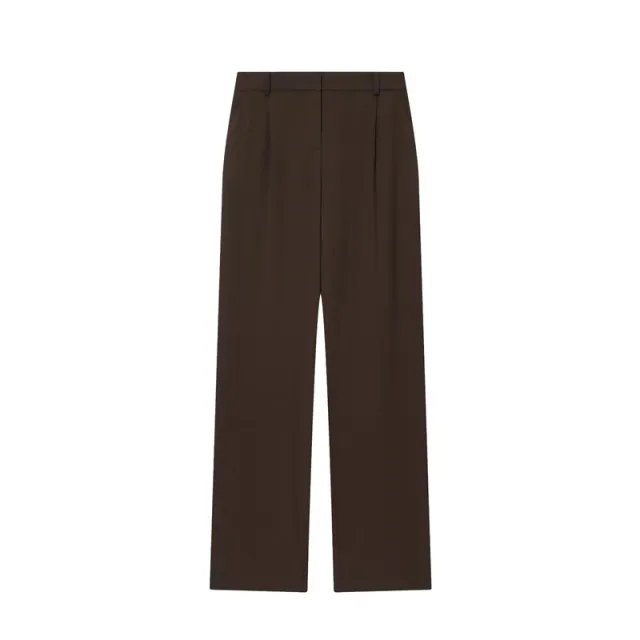 Pleated Padded Shoulder With Straight leg Pants Coat Pants - Shop at LoveMi