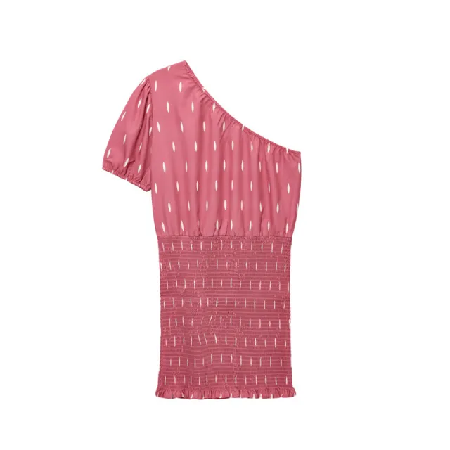 Pure Desire Irregular Shoulder Short Sleeve Dress - Shop at LoveMi