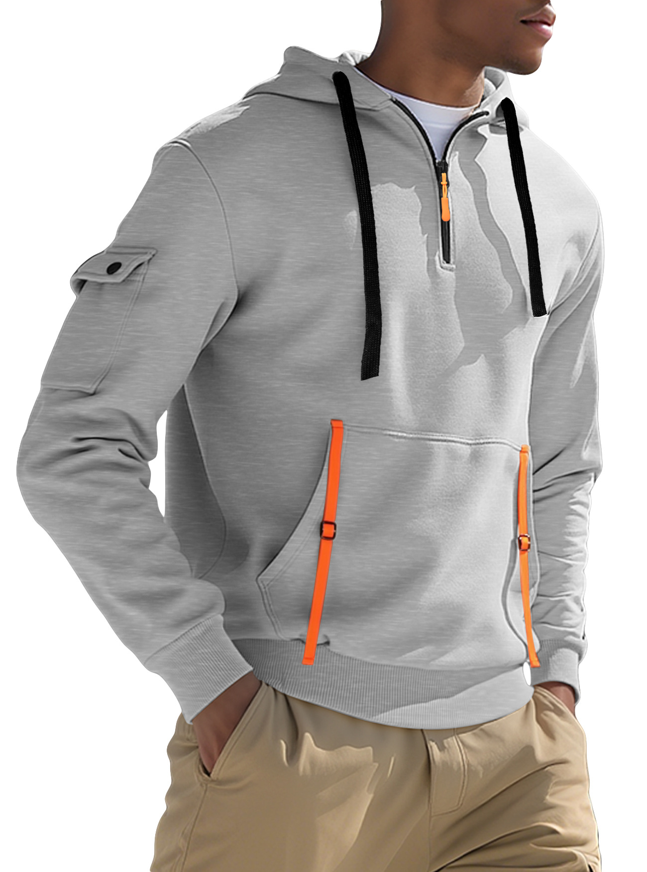 Men's Fleece-lined Casual Sweatshirt Fashion Hoodie