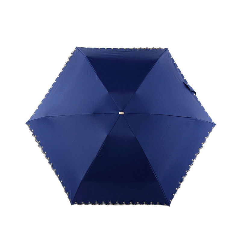 Five-pointed Star Embroidered Edge Embroidery XINGX Flat Five-fold Umbrella