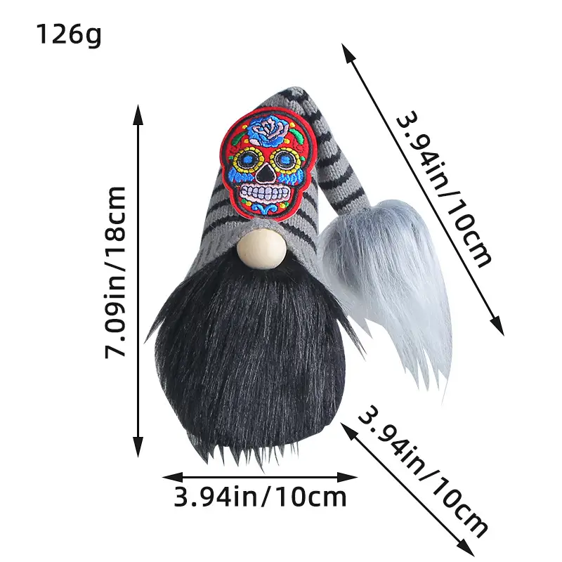 Halloween Skull Doll Simulation Beard Faceless Doll