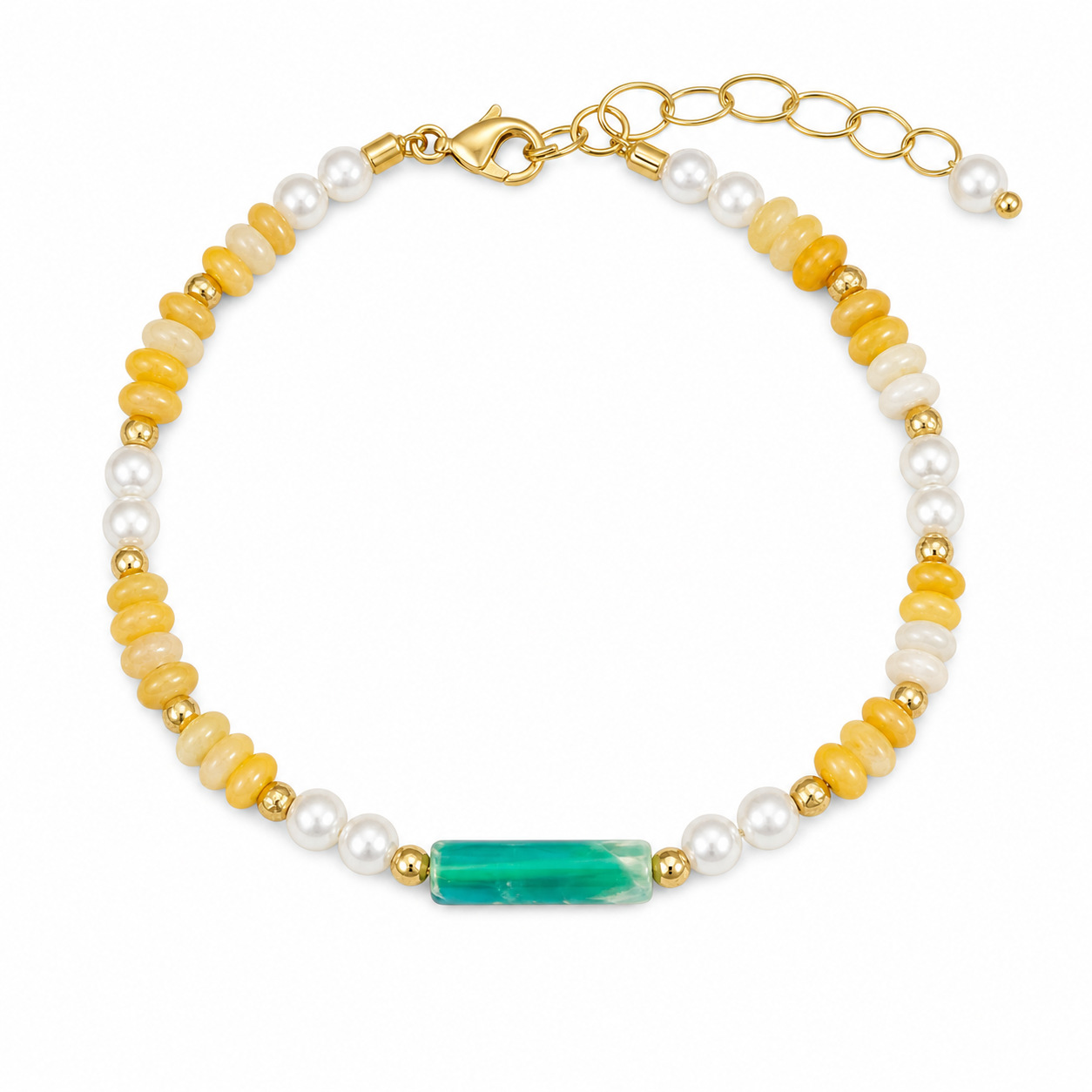 Collier et bracelet polyvalents en perles de riz multicolores – Image 3
