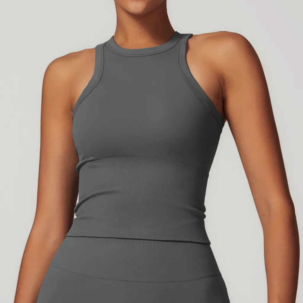 Fashion Sports Top Yoga Clothes For Women - Gray