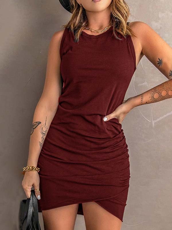 Sleeveless Wine Red