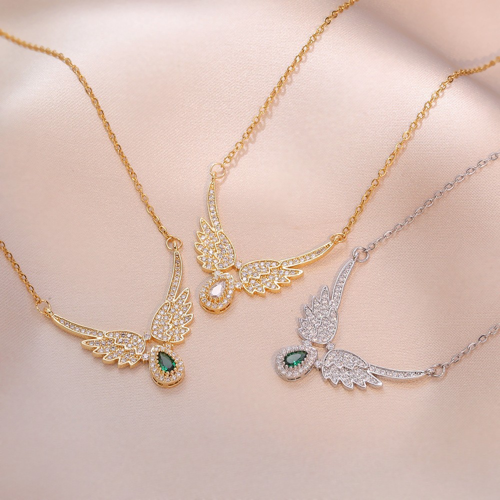 Versatile Moonstone Angel Wings Necklace