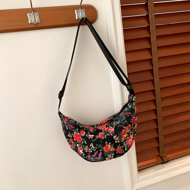 Big Flower Ethnic Crossbody Bag For Women Black - Shop at LoveMi