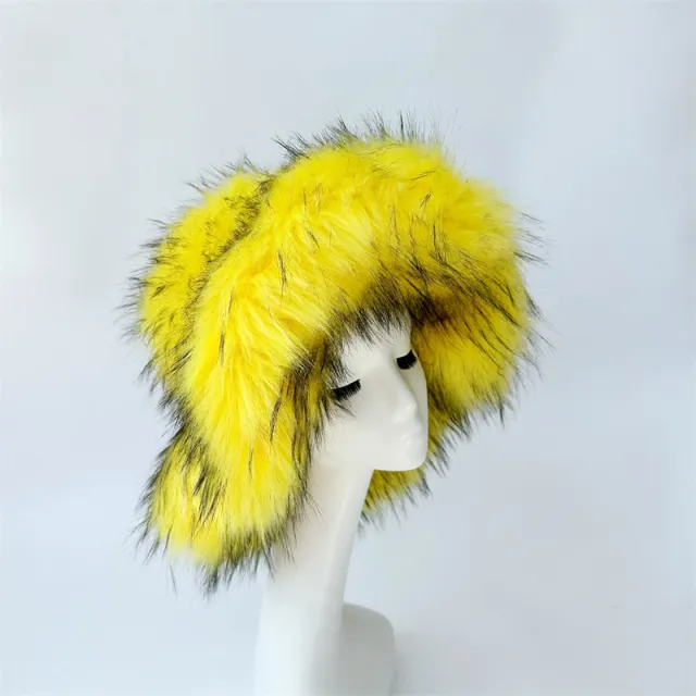 Warm Environmental Protection Fur Raccoon Fur Thickened Autumn And Winter Personalized Punk Hat Yellow - Shop at LoveMi