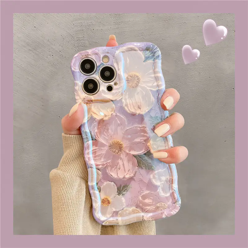 Twisted Edge Oil Painting Flower Phone Case