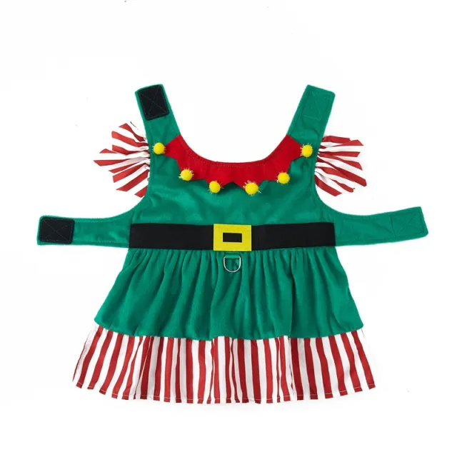 Pet Christmas Clothes Cute Warm Dog Skirt Green - Shop at LoveMi