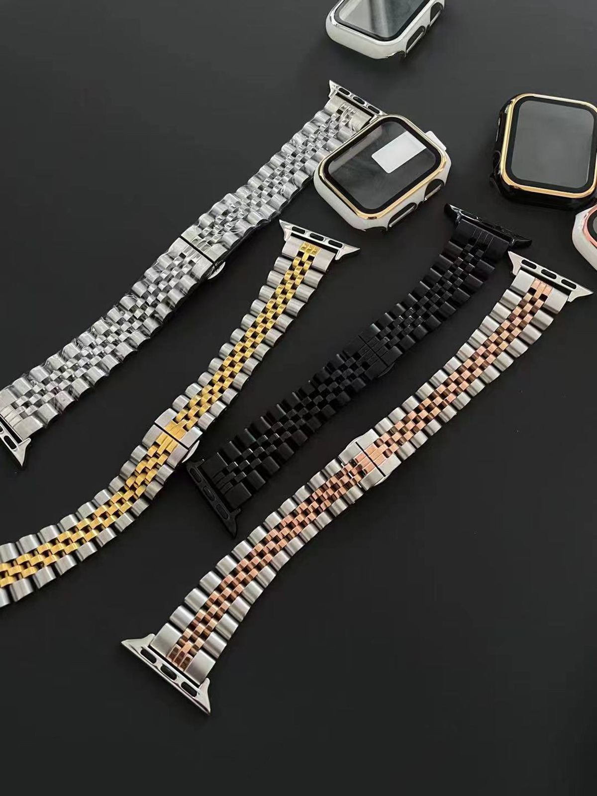 Title 9, Stainless Steel Metal Five-bead Strap Double Co...