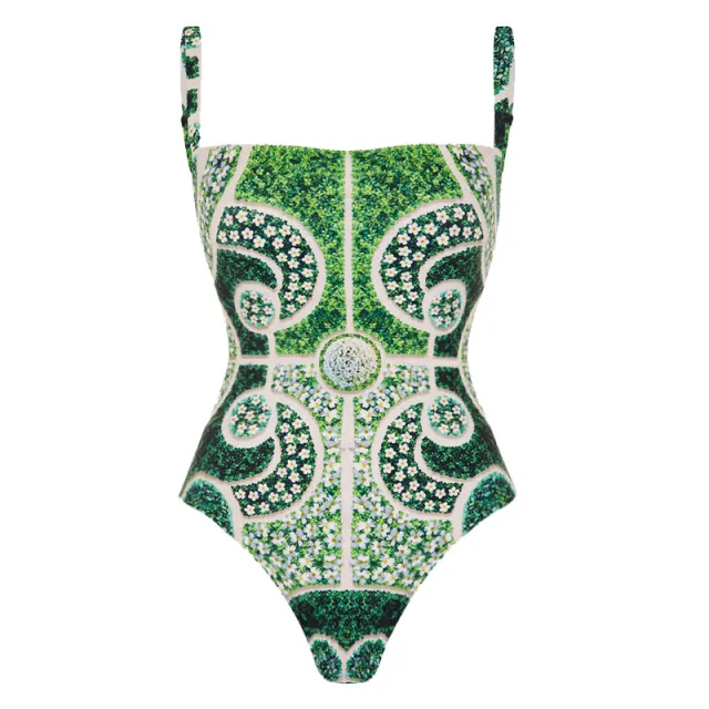 Women's Printed Tassel One piece Swimsuit Wrap Skirt Suit Swimsuit L - Shop at LoveMi