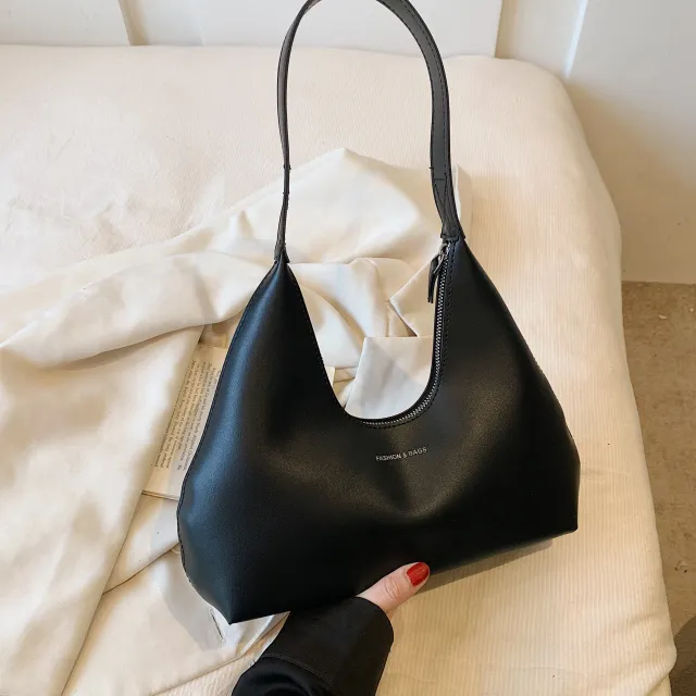 French European And American Retro Simplicity Shoulder Handbag Black - Shop at LoveMi