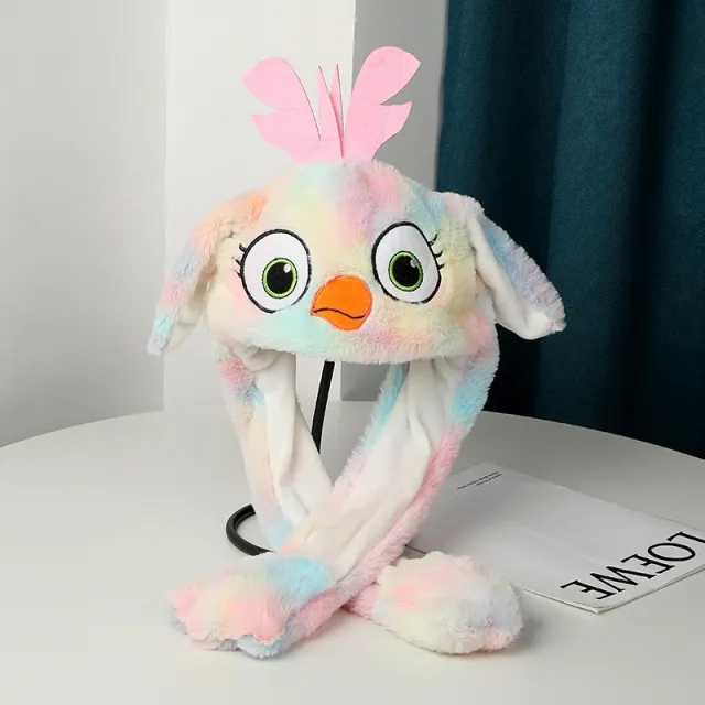 Warm Plush Moving Ear Hat Colorful Bird - Shop at LoveMi