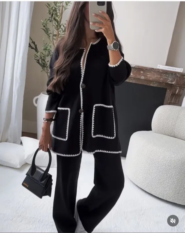 Fashion Stitching Bag Set Black Top - Shop at LoveMi