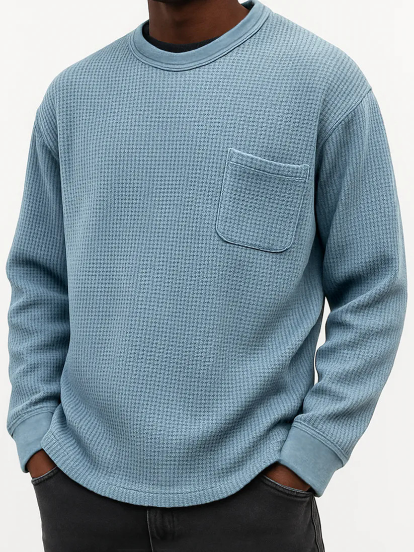 Men's Plus-Size Casual Crew-Neck Long-Sleeve Sweatshirt Top - Image 7