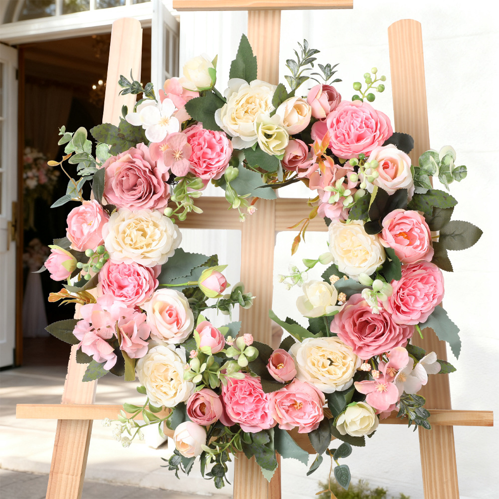 Rose and Hydrangea Decorative Wreath, picture 4 of 4