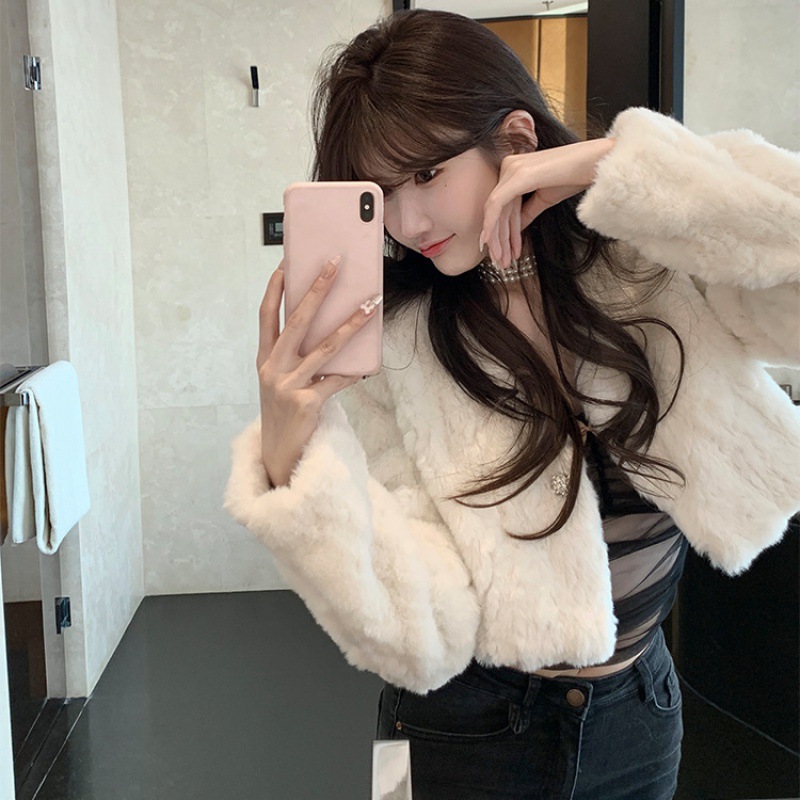 Fashionable White Women's Short Jacket