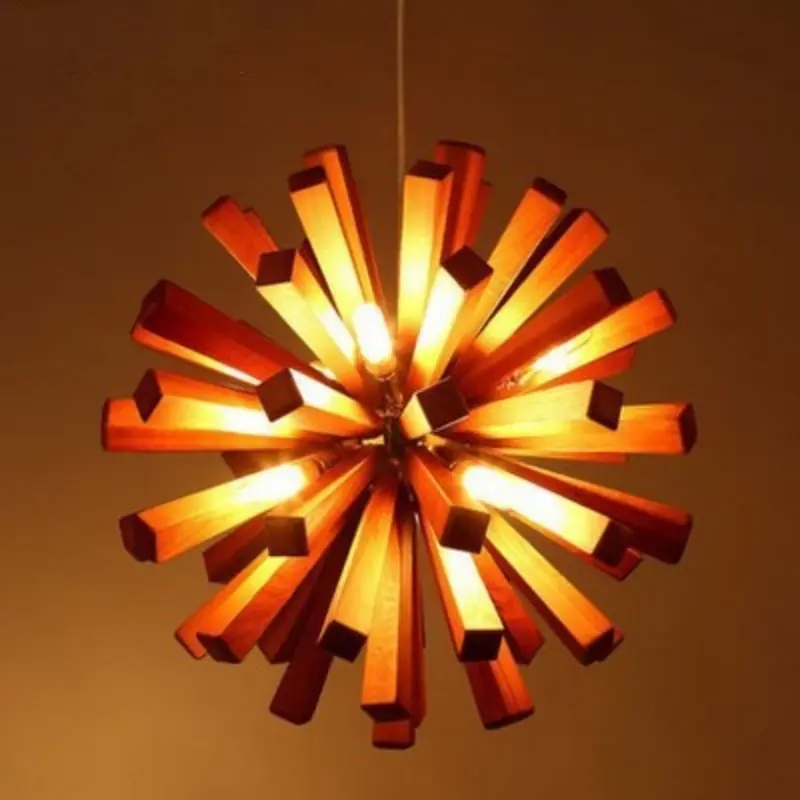 Creative Personality Chandelier Nordic Solid Wood Art
