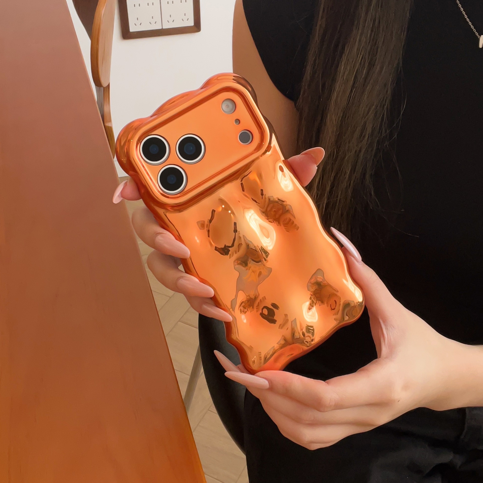 New High-grade Electroplated Orange Wave Shell Suitable