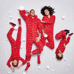 Printed Christmas Clothes One-piece Pyjamas Home Wear Parent-child Outfit - Christmas String Light - View 1
