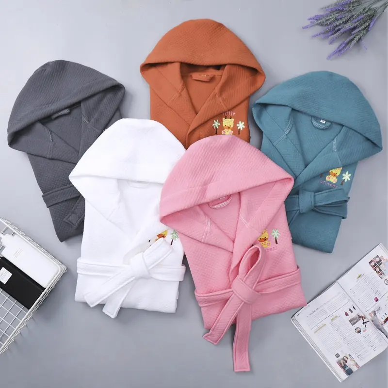 Children's Bathrobes Female Cartoon Cotton Nightgown Boys