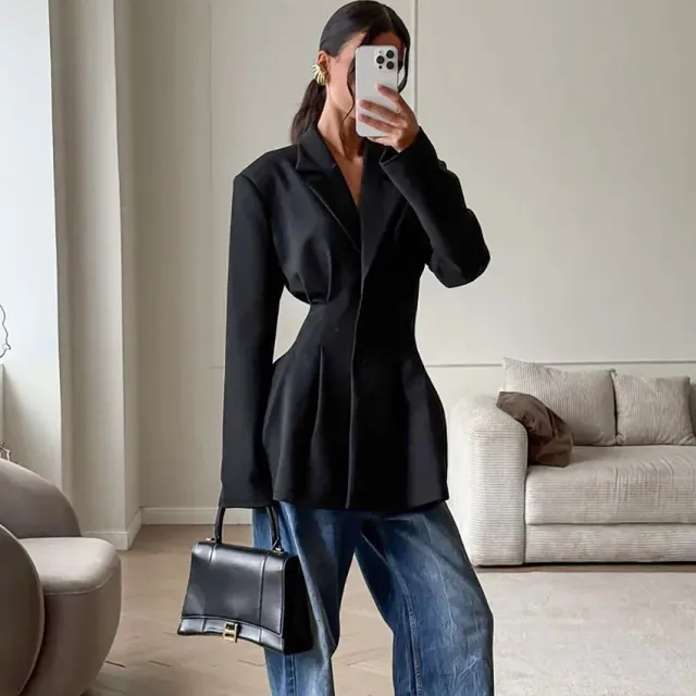 Cropped fit Business Top For Commuting Black - Shop at LoveMi