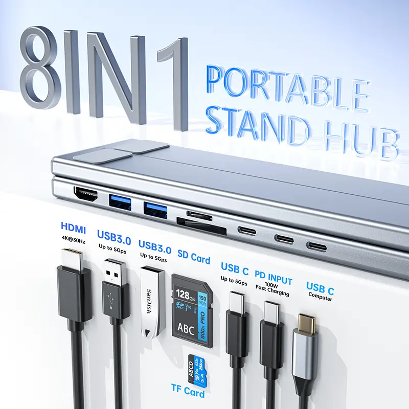 Aluminum Alloy HUB Multi-interface HDMI 8