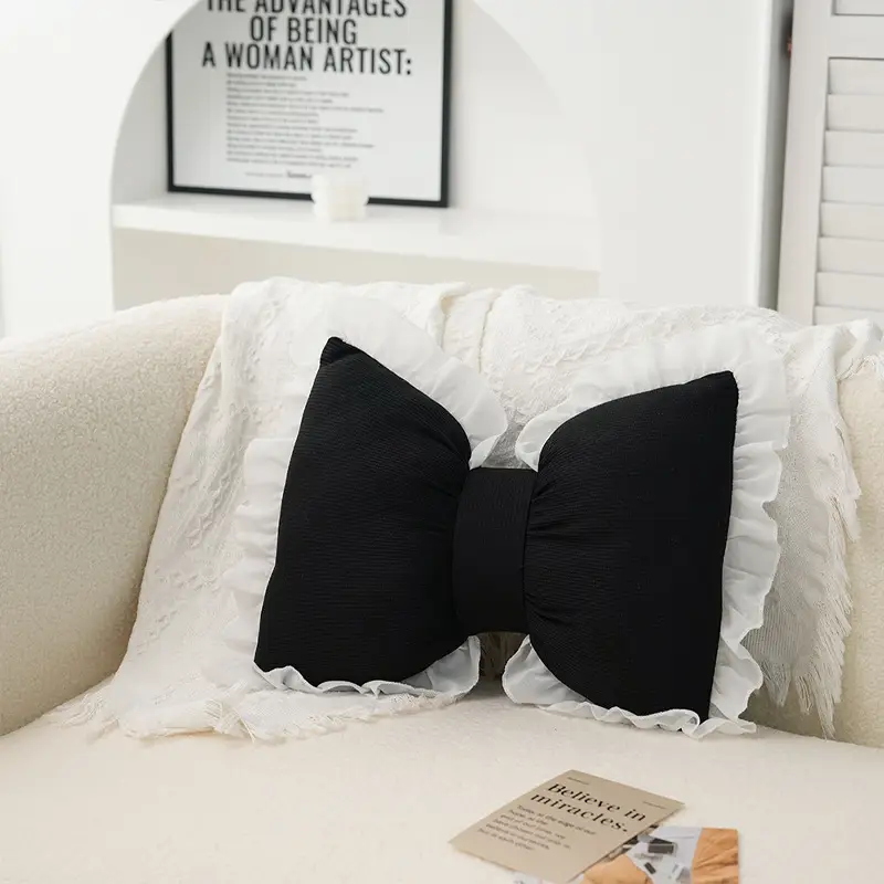 Sweet Cute Butterfly-shaped Waist Pillow Office Bedroom Sofa Home Pillow Four Seasons Universal Pillow Lace Side Cushion
