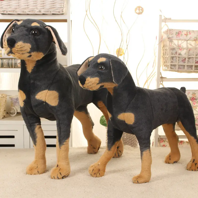 Black Dog Simulation Doll Plush Toys