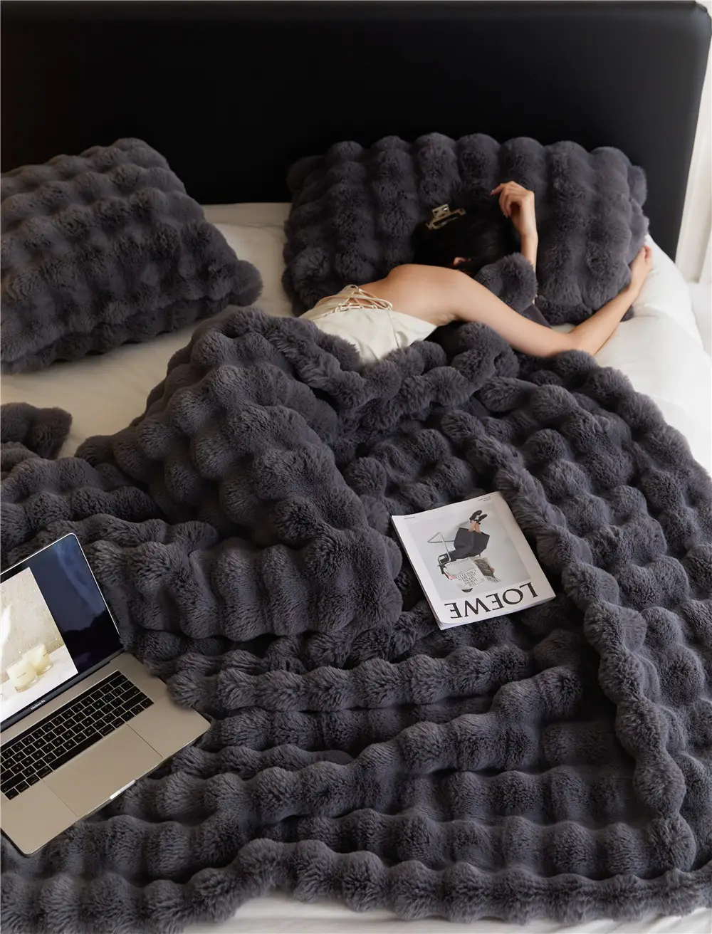 Polyester Carpet Rabbit Bubble Velvet Thickened Nap