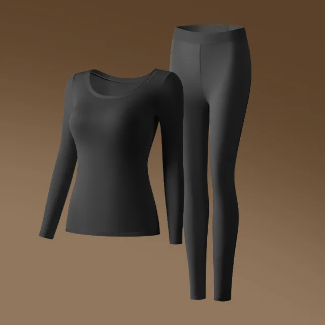 Seamless Thermal Underwear Set For Women Black - Shop at LoveMi