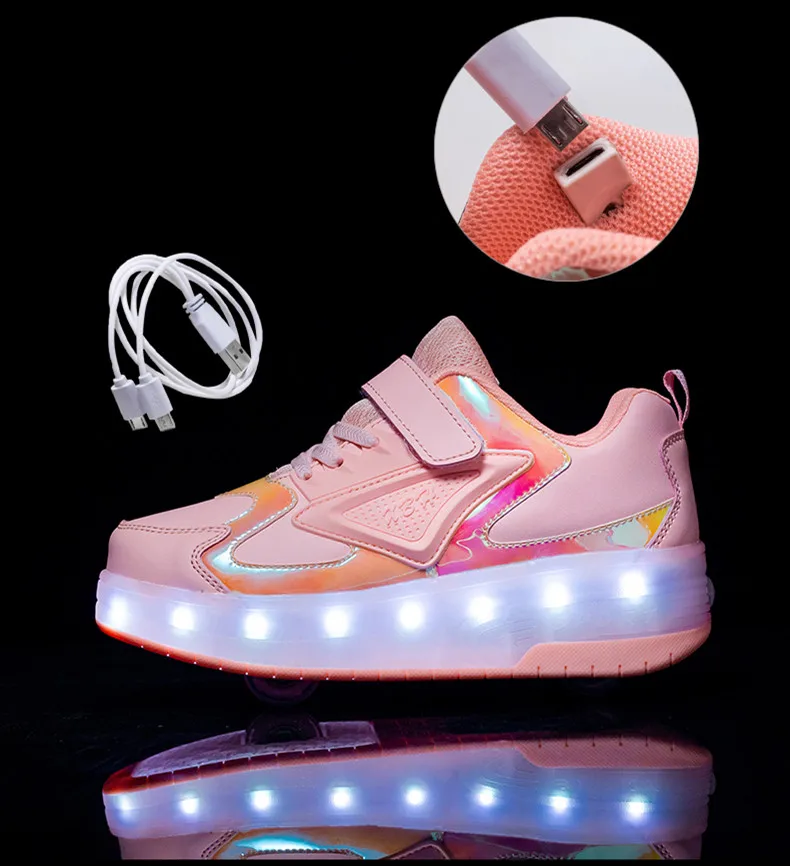 Title 4, Heelys esportivos ultraleves com LED e carregam...