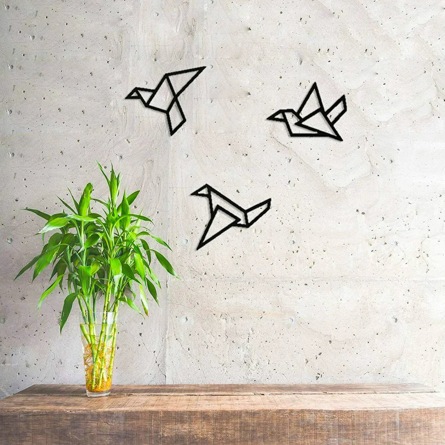 Title 4, Origami Birds Wrought Iron Silhouette Modern Ar...