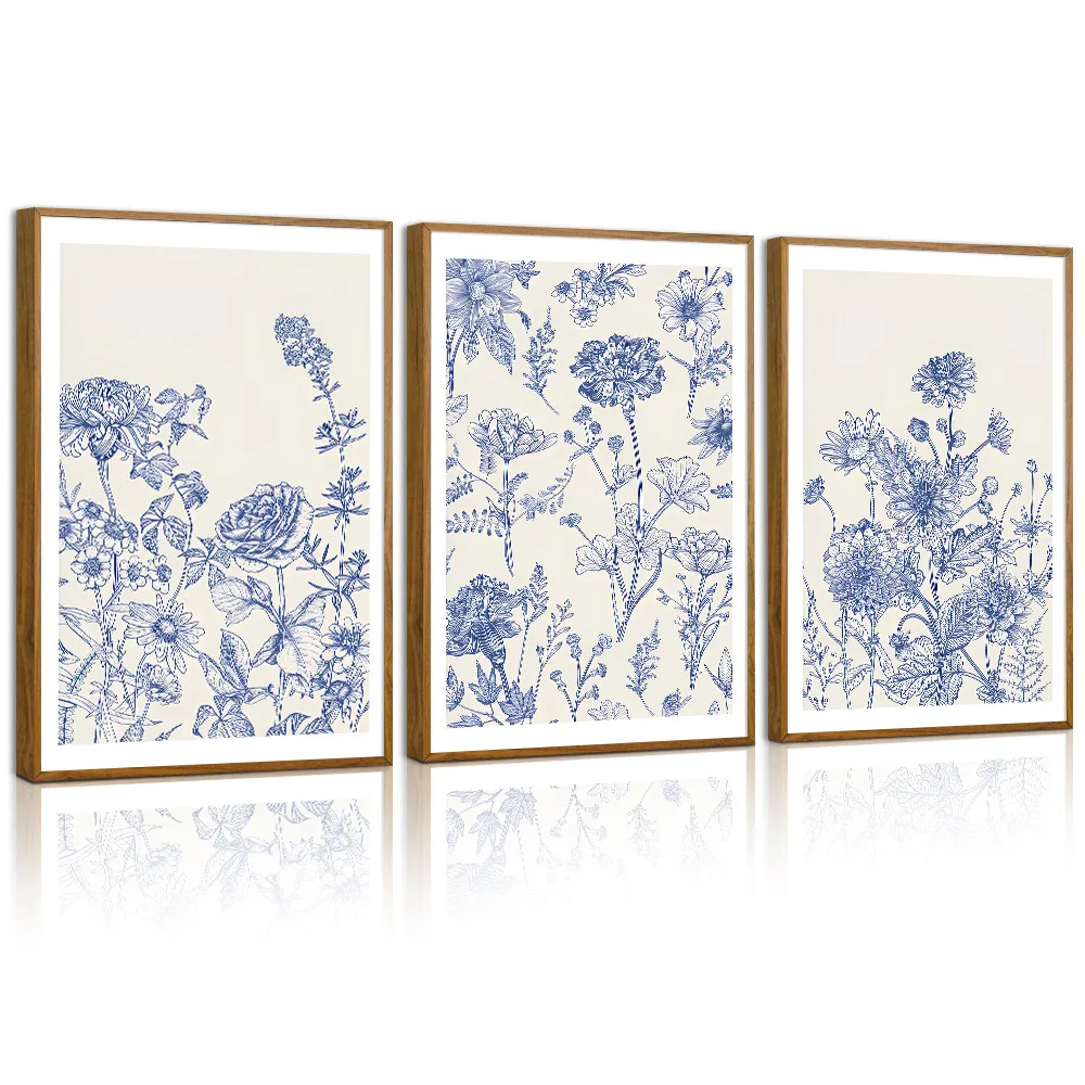 Simple Nordic Morandi Plant Flower Wall Art - Type B