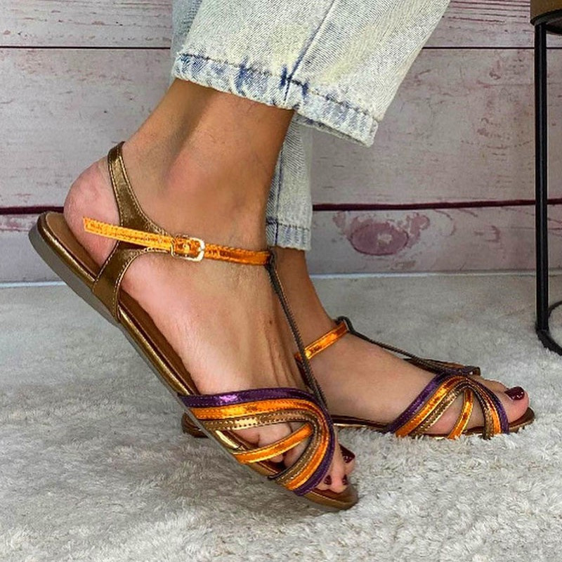 Summer New Arrival Color-block Open-toe Peep-toe
