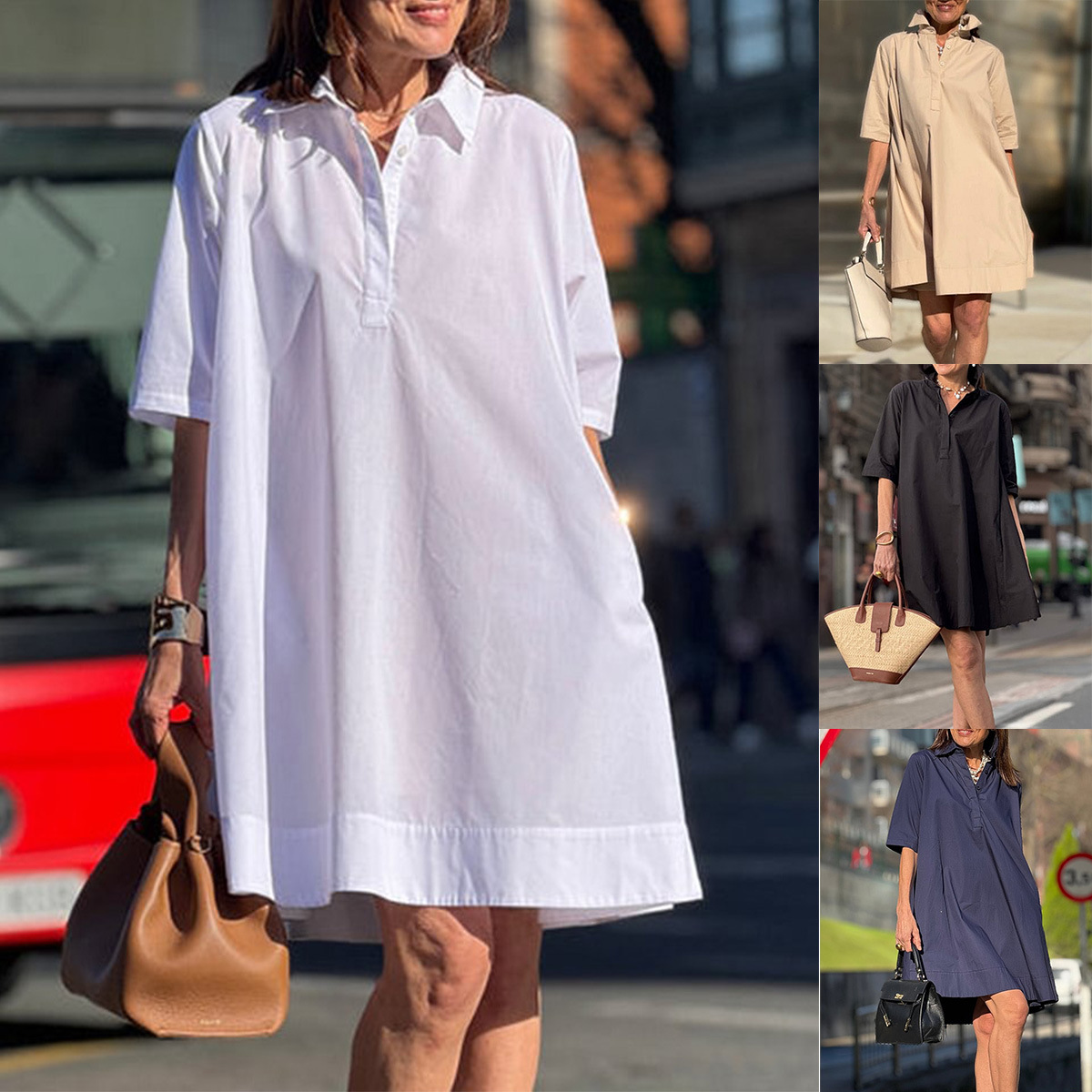 Women's Casual Elegant Cotton-Linen Dress