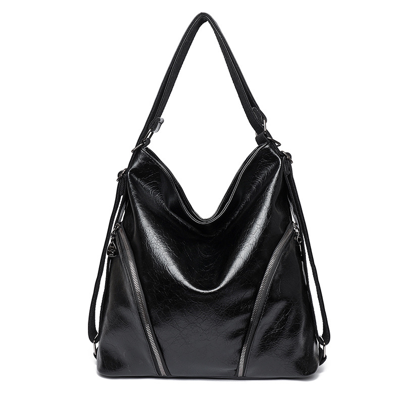 Fashionable Large-Capacity Casual Handbag Shoulder Bag And Crossbody Backpack Black