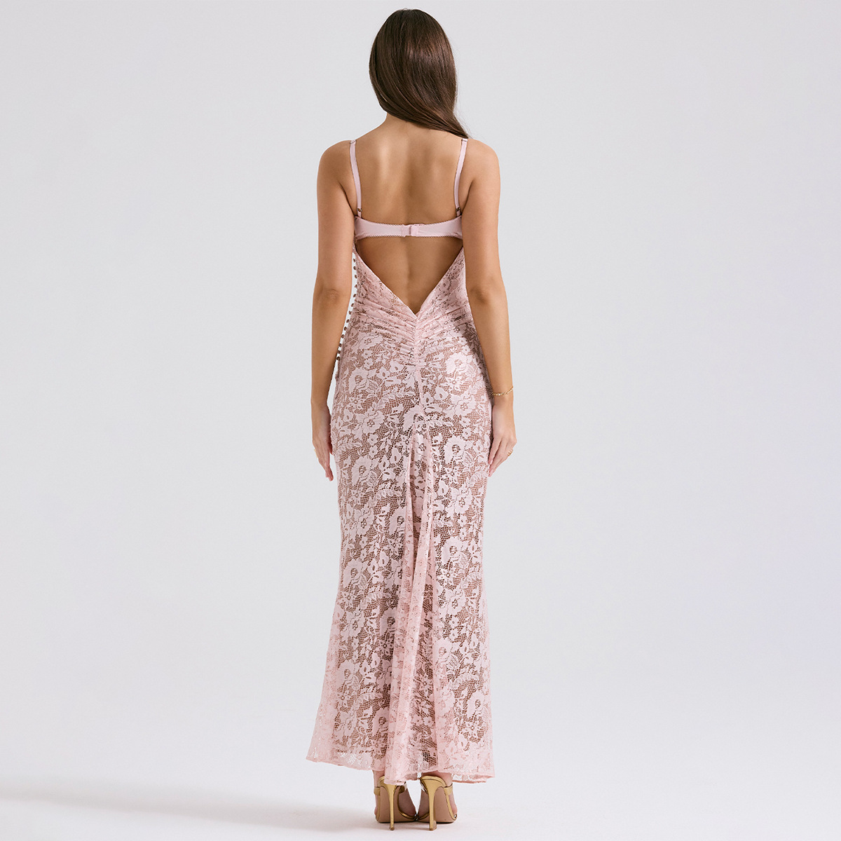 Lace Strap Backless Party Dress