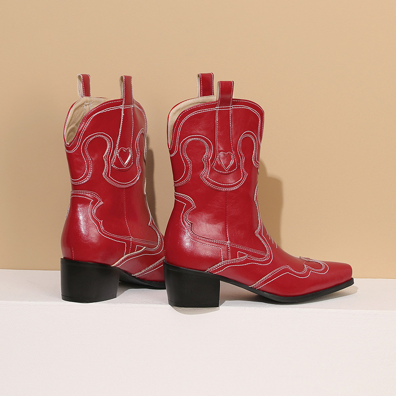 Embroidered Western Ankle Boots, picture 4 of 5