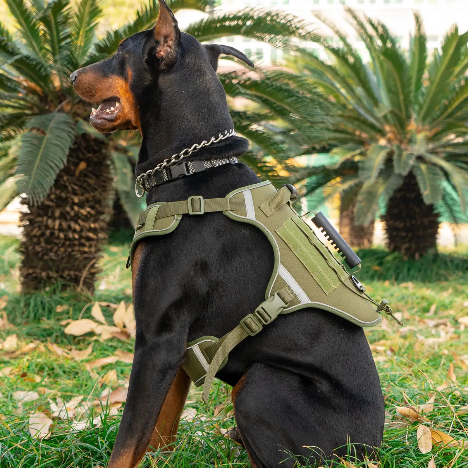 Tactical Chest Back Hand Holding Rope Breathable Vest Reflective Outdoor