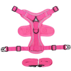 Dog Hand Holding Rope Pet Vest Chest Strap Mesh Breathable Cat Anti-lost Collar - Rose Red - View 1