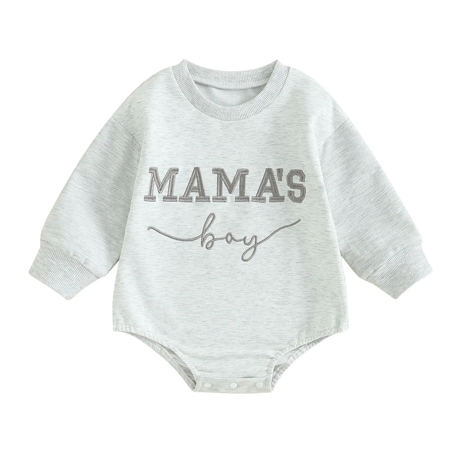 Round-neck Long-sleeve Letter-embroidered Triangle Bodysuit