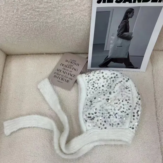 South Korea Designer Model Sequin Bag Cap Women White - Shop at LoveMi