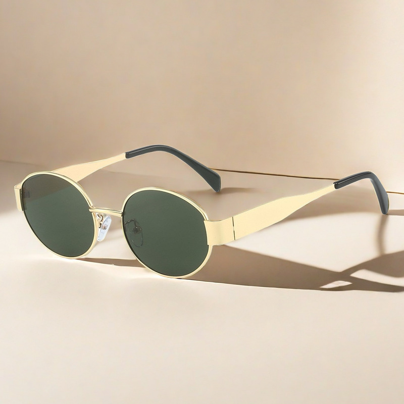 Oval Sunglasses Women’s Metal Vintage Sunglasses