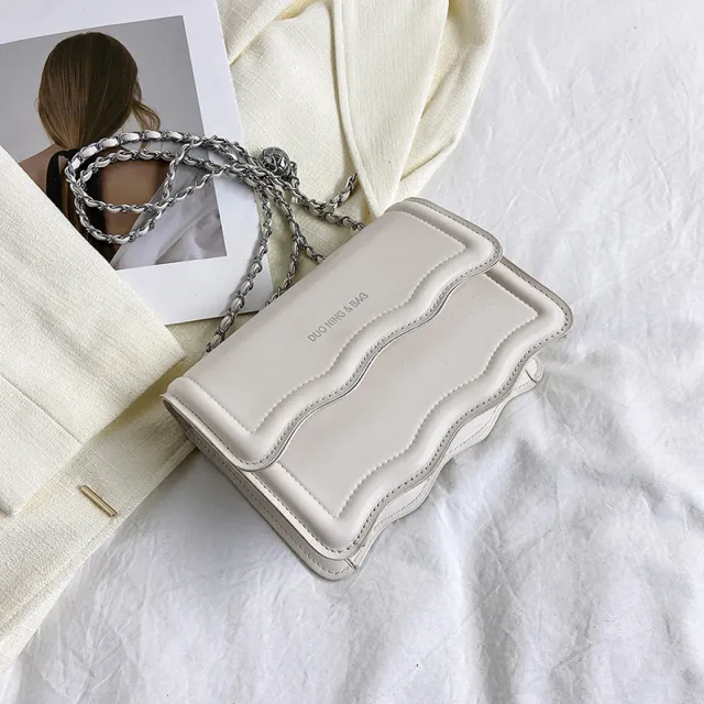 Retro Solid Color Simple And Stylish Casual Shoulder Messenger Bag White - Shop at LoveMi