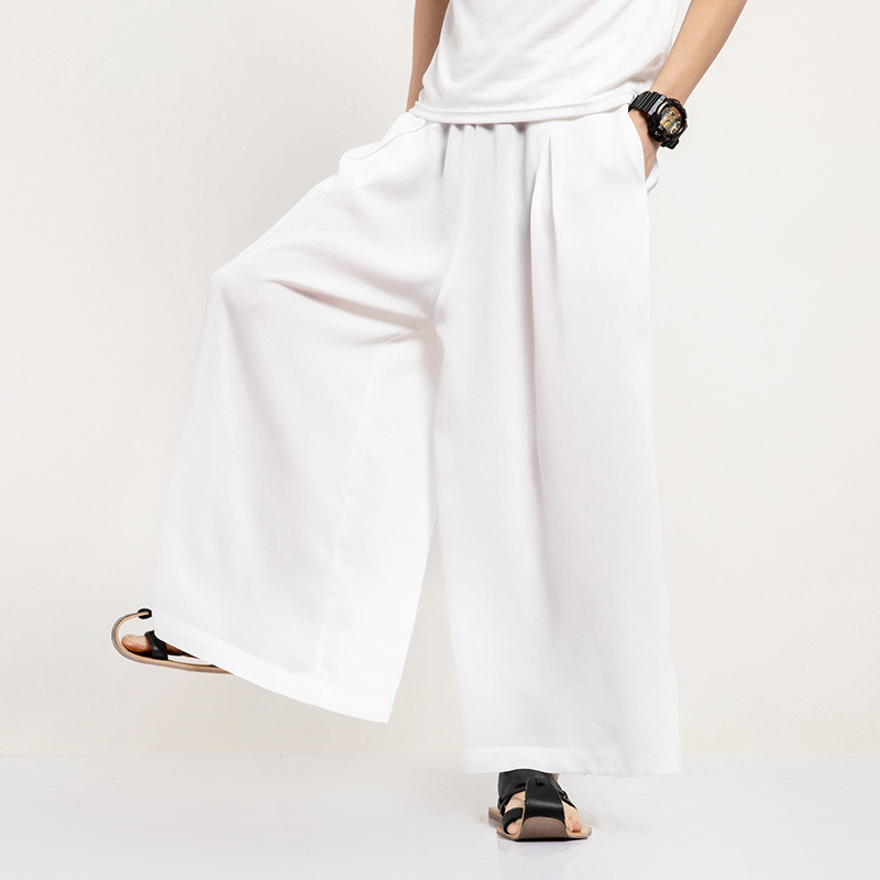 Mens Loose Straight-Leg Versatile Casual Pants With A Chinese Style