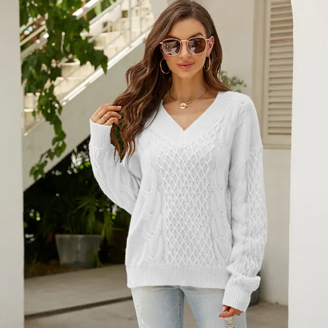 Fashion All matching Loose Pullover Women White - Shop at LoveMi