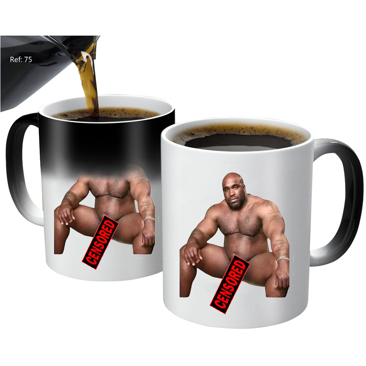 Creative Couple Color Changing Hot Water Temperature Gradient Ceramic Cup