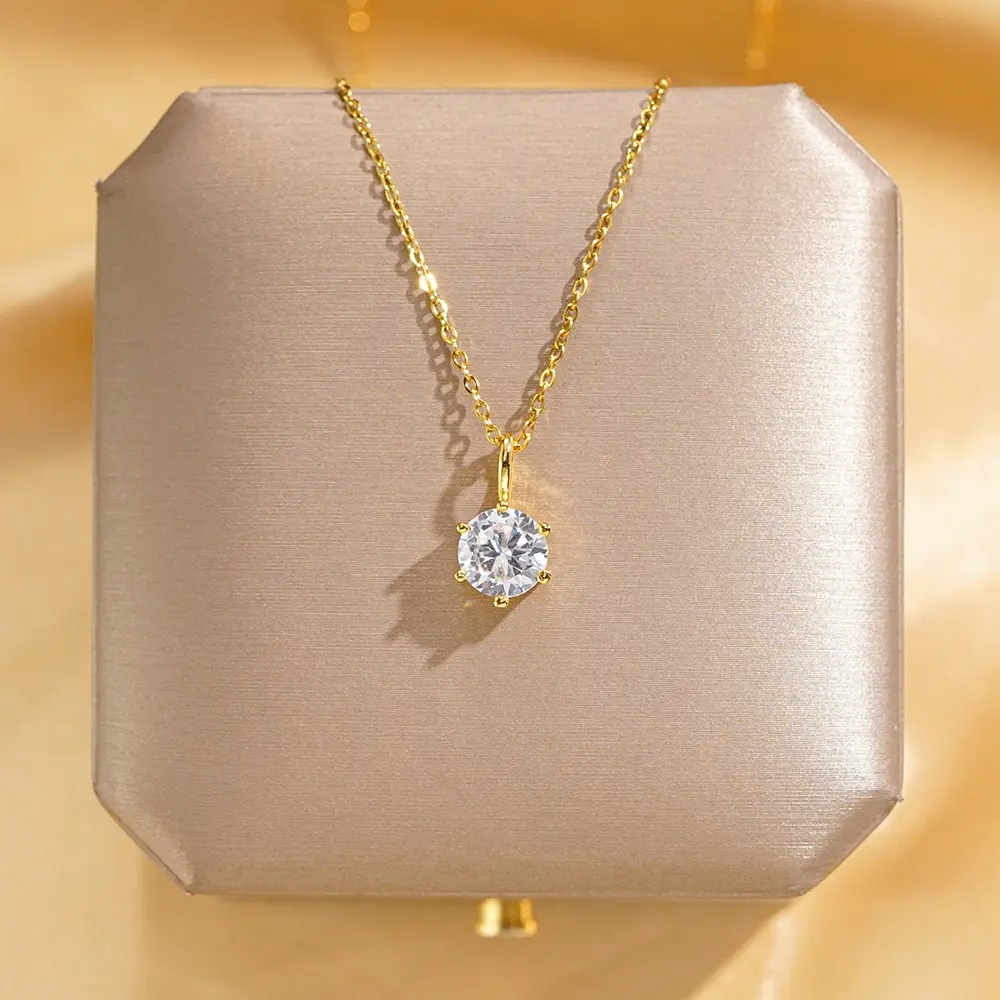 Women's Korean-style Ins-style Simple Single Zircon Pendant